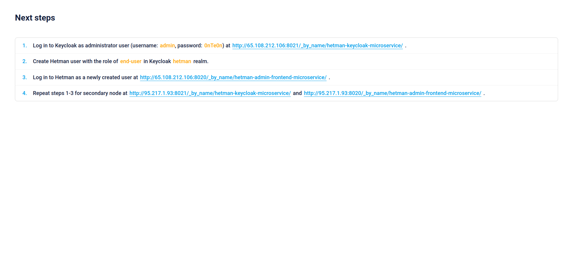 Web Installer Next Steps
