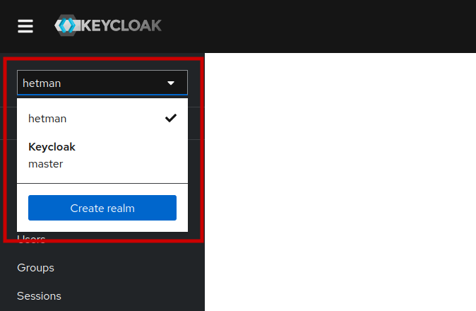 Create Hetman user - switch realm