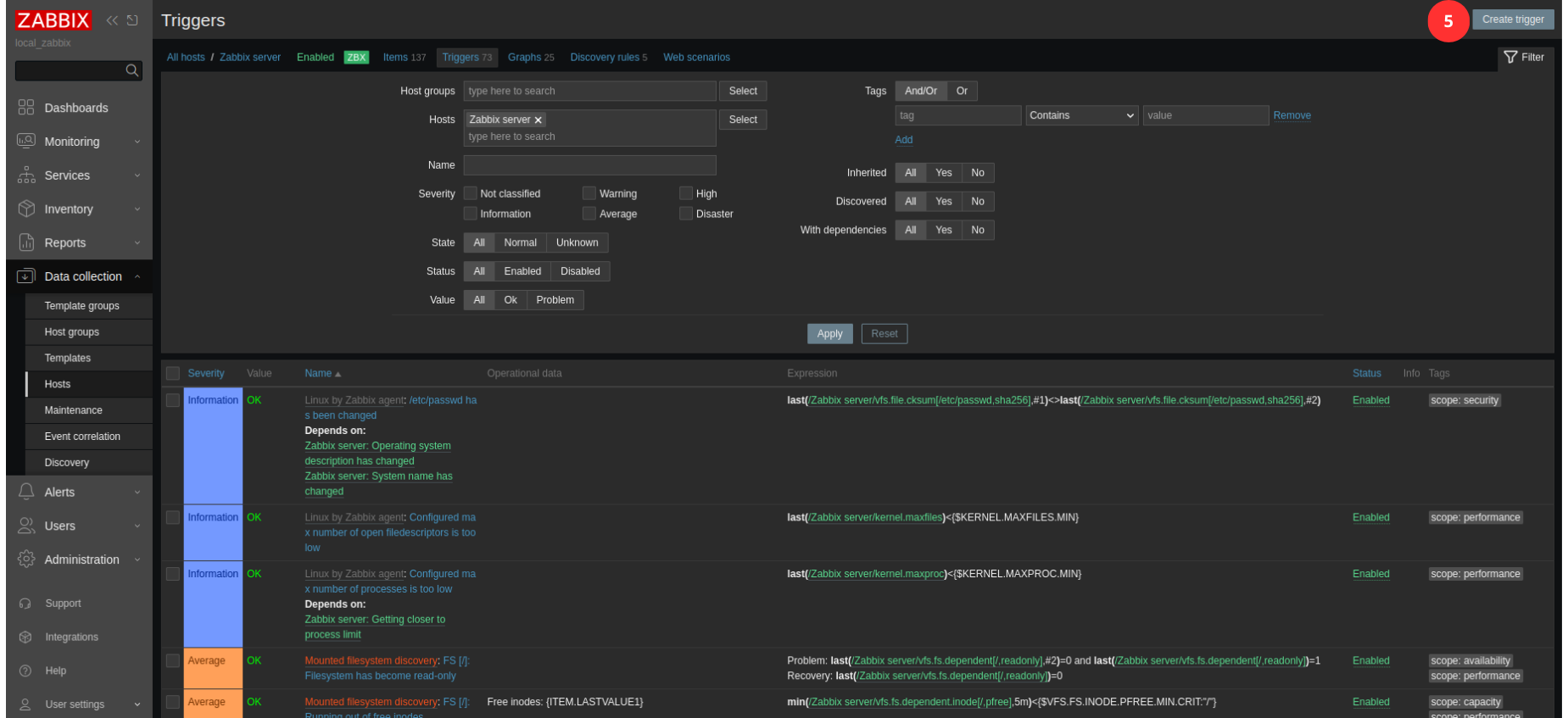 Create trigger - step 5