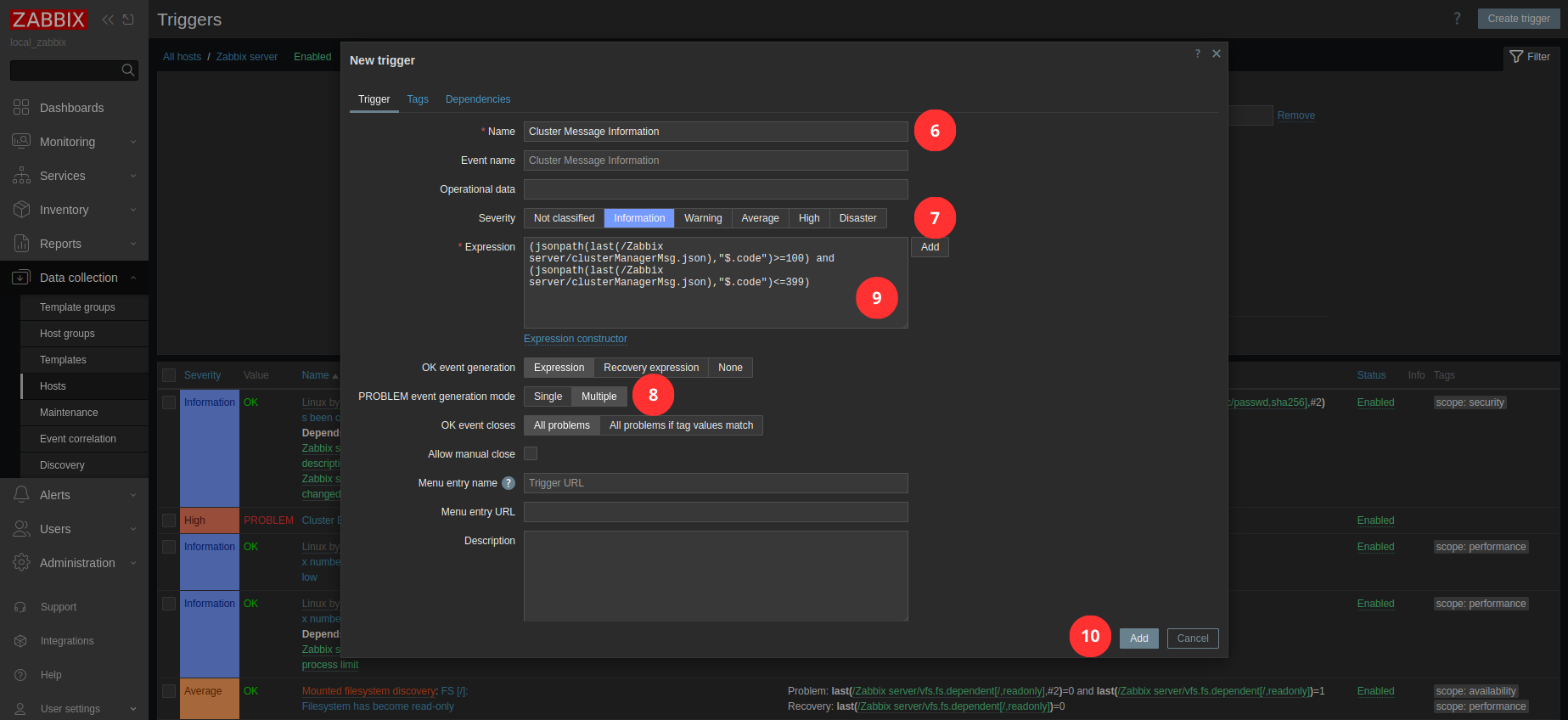 Create trigger - steps 6-10